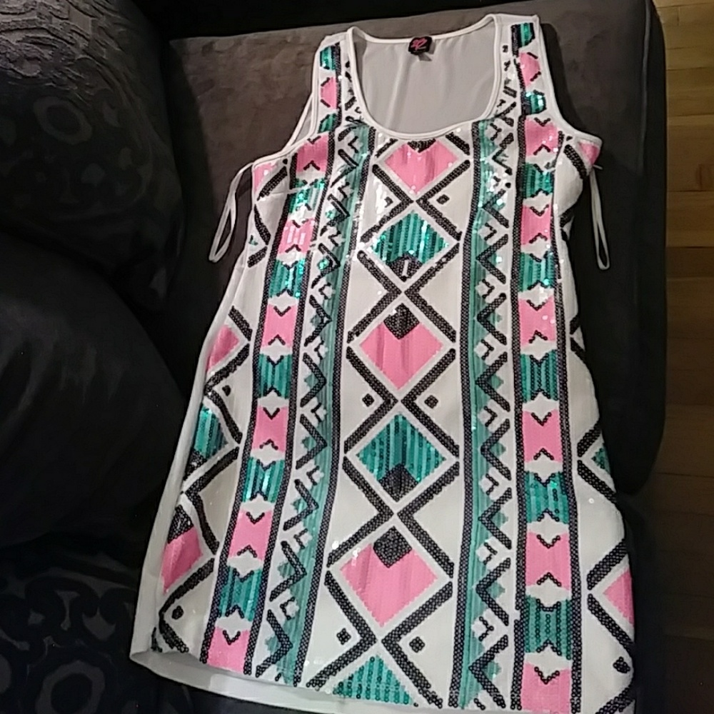 Bebe Colorful Sequin Dress